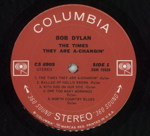 Bob Dylan The Times They Are A-Changin' - Two Eye label - Shrink vinyl LP album (LP record) US DYLLPTH863480
