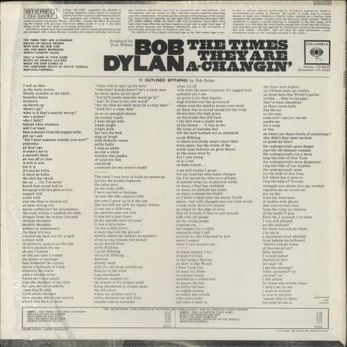 Bob Dylan The Times They Are A-Changin' - Two Eye label - Shrink vinyl LP album (LP record) US DYLLPTH863480