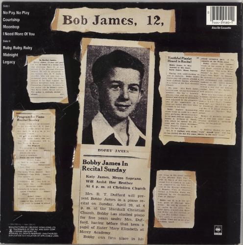 Bob James 12 (Twelve) vinyl LP album (LP record) Hong Kong BOJLPTW722133