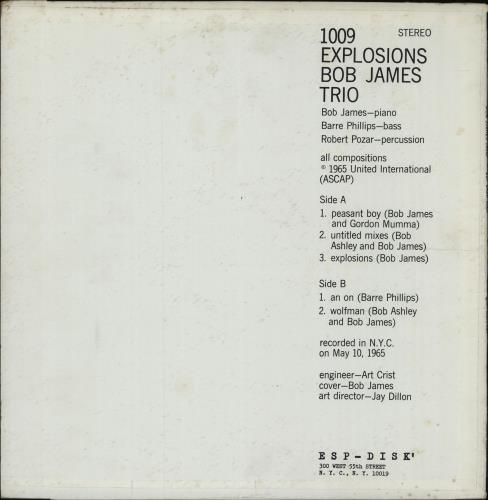 Bob James Explosions vinyl LP album (LP record) US BOJLPEX675844