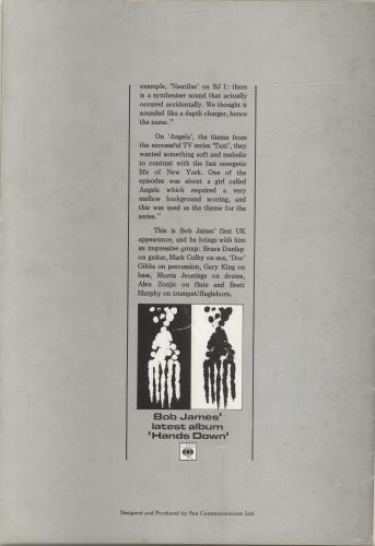 Bob James London 1982 tour programme UK BOJTRLO696033