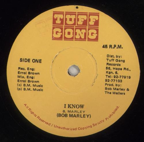 Bob Marley & The Wailers I Know 12" vinyl single (12 inch record / Maxi-single) Jamaican BML12IK886669