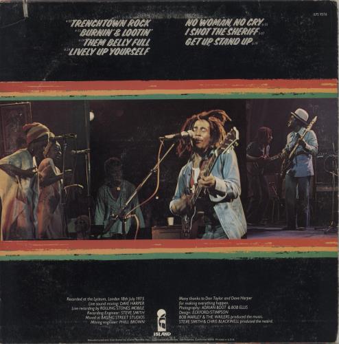 Bob Marley & The Wailers Live! vinyl LP album (LP record) US BMLLPLI551449