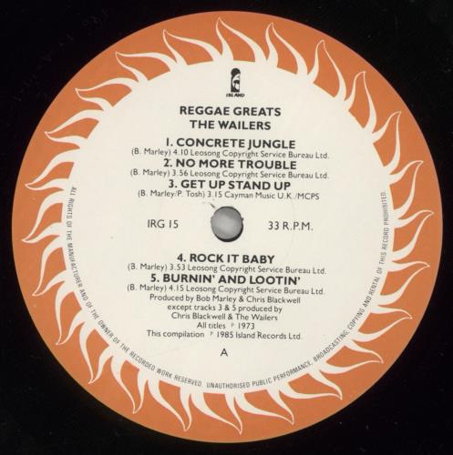 Bob Marley & The Wailers Reggae Greats vinyl LP album (LP record) UK BMLLPRE515806