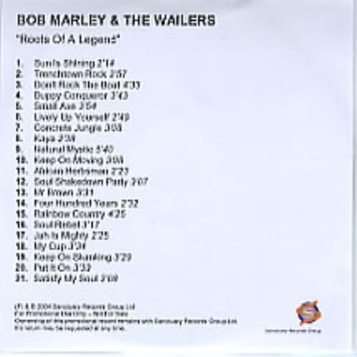 Bob Marley & The Wailers Roots Of A Legend CD-R acetate UK BMLCRRO282975
