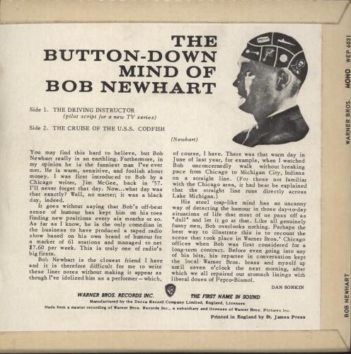 Bob Newhart The Button-Down Mind Of Bob Newhart EP 7" vinyl single (7 inch record / 45) UK NHT07TH366458