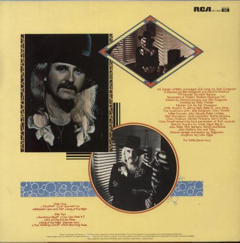 Bob Sargeant First Starring Role vinyl LP album (LP record) UK F55LPFI615198