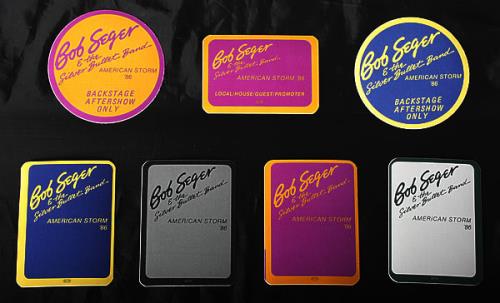 Bob Seger American Storm '86 tour pass US SEGTPAM462453