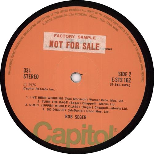 Bob Seger 'Live' Bullet - Factory Sample 2-LP vinyl record set (Double LP Album) UK SEG2LLI734169