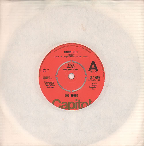 Bob Seger Mainstreet 7" vinyl single (7 inch record / 45) UK SEG07MA636711