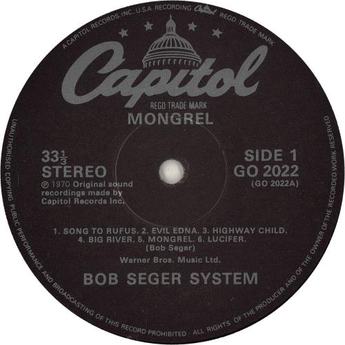 Bob Seger Mongrel vinyl LP album (LP record) UK SEGLPMO742645