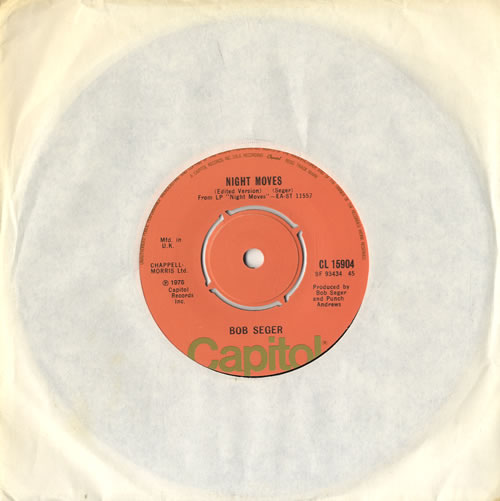 Bob Seger Night Moves 7" vinyl single (7 inch record / 45) UK SEG07NI336182