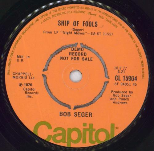 Bob Seger Night Moves 7" vinyl single (7 inch record / 45) UK SEG07NI828103