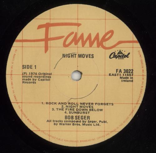Bob Seger Night Moves vinyl LP album (LP record) Irish SEGLPNI867372
