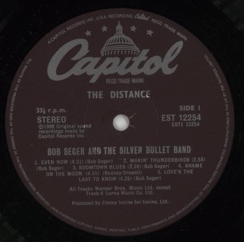 Bob Seger The Distance + insert vinyl LP album (LP record) UK SEGLPTH216925