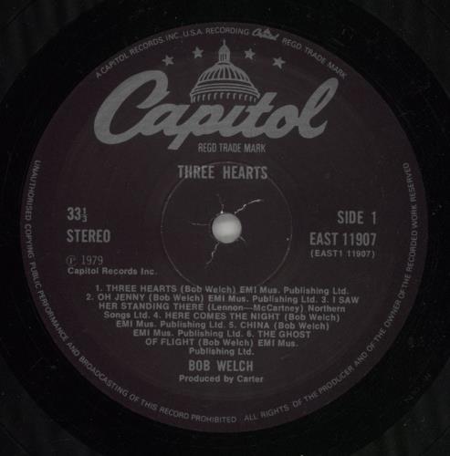 Bob Welch Three Hearts vinyl LP album (LP record) UK BWLLPTH295856