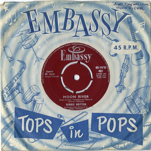Bobbie Britton Moon River 7" vinyl single (7 inch record / 45) UK F5C07MO614871