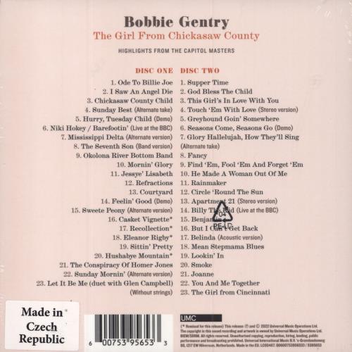 Bobbie Gentry The Girl From Chickasaw County: Highlights From The Capitol Masters - Sealed 2 CD album set (Double CD) Czech GNZ2CTH796906