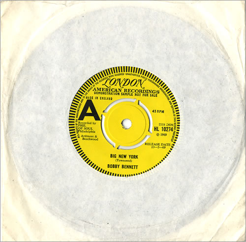 Bobby Bennett Big New York 7" vinyl single (7 inch record / 45) UK B6B07BI484500