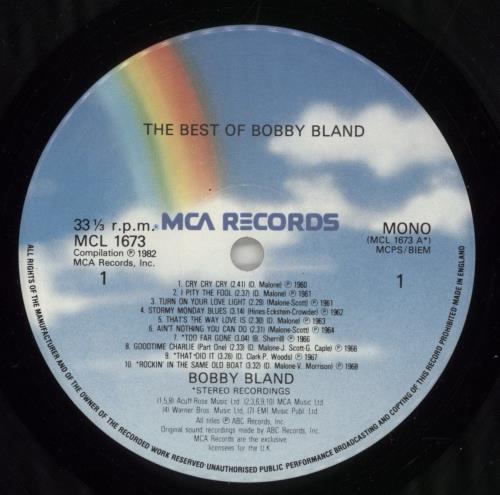 Bobby Bland The Best Of vinyl LP album (LP record) UK BBYLPTH542446