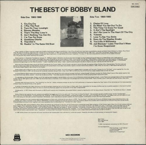 Bobby Bland The Best Of vinyl LP album (LP record) UK BBYLPTH542446