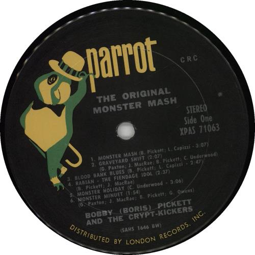 Bobby 'Boris' Pickett The Original Monster Mash - CRC vinyl LP album (LP record) US B7GLPTH659764
