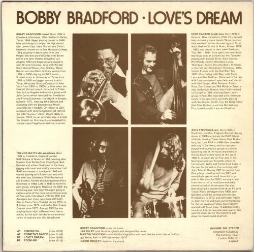 Bobby Bradford Love's Dream vinyl LP album (LP record) UK Q0BLPLO705057
