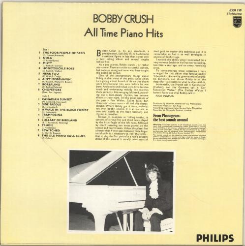 Bobby Crush All Time Piano Hits vinyl LP album (LP record) UK BO6LPAL700600