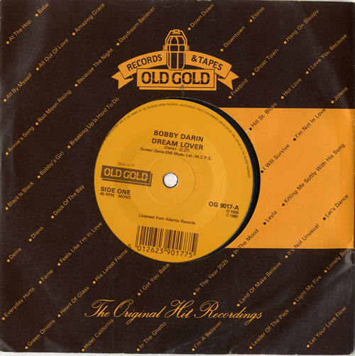Bobby Darin Dream Lover 7" vinyl single (7 inch record / 45) UK BD-07DR567103