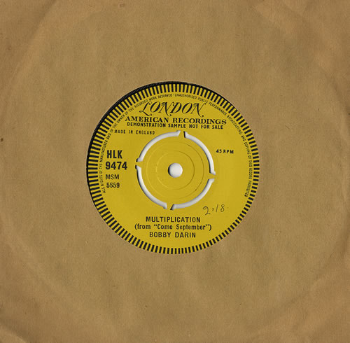 Bobby Darin Multiplication 7" vinyl single (7 inch record / 45) UK BD-07MU481037