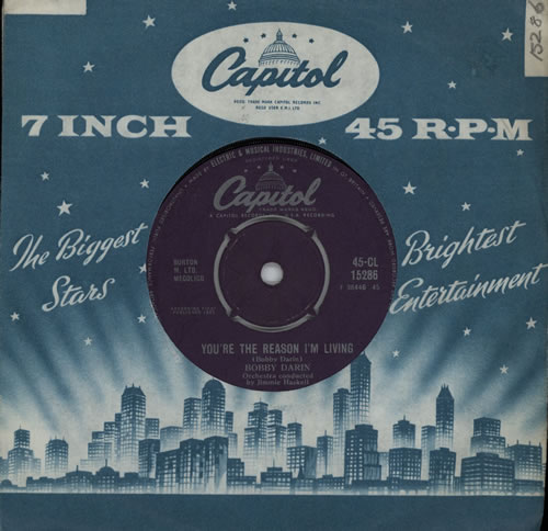 Bobby Darin You're The Reason I'm Living 7" vinyl single (7 inch record / 45) UK BD-07YO572629