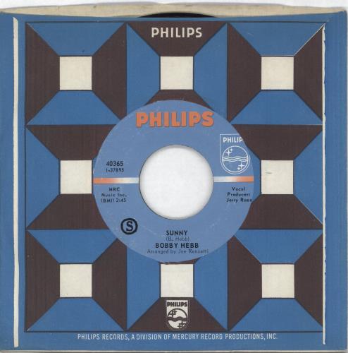 Bobby Hebb Sunny 7" vinyl single (7 inch record / 45) US Z0B07SU729488