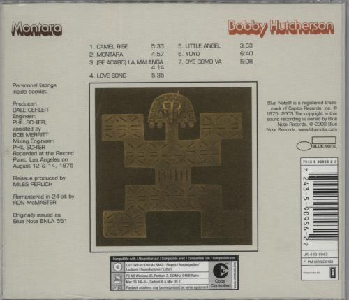 Bobby Hutcherson Montara CD album (CDLP) UK HTNCDMO891108