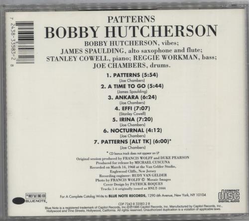 Bobby Hutcherson Patterns CD album (CDLP) US HTNCDPA891001