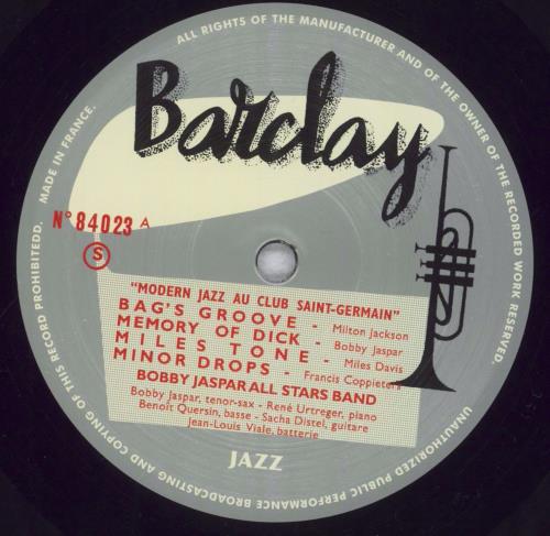 Bobby Jaspar Modern Jazz Au Club Saint Germain - 180gm CD album (CDLP) European B\JCDMO842908