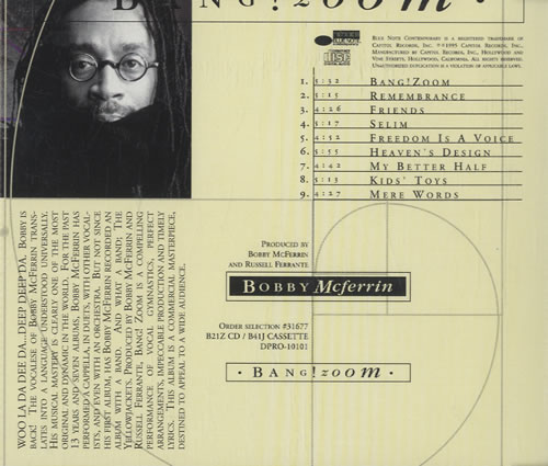 Bobby McFerrin Bang! Zoom CD album (CDLP) US BMCCDBA471077