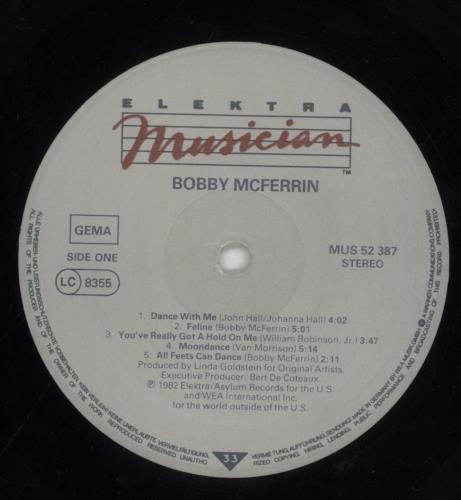 Bobby McFerrin Bobby McFerrin vinyl LP album (LP record) German BMCLPBO501346