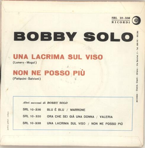 Bobby Solo Una Lacrima Sul Viso 7" vinyl single (7 inch record / 45) Italian B5F07UN692145