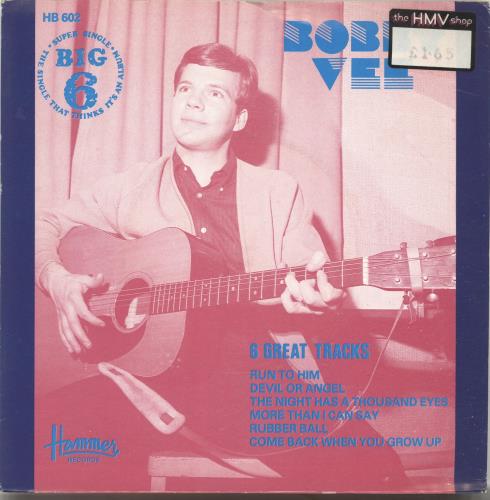 Bobby Vee 6 Great Tracks 7" vinyl single (7 inch record / 45) UK BYV07GR576416