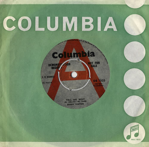 Bobby Vinton Tell Me Why 7" vinyl single (7 inch record / 45) UK BVT07TE479872