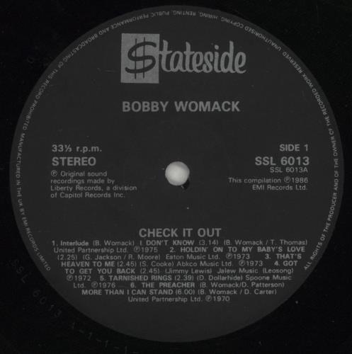 Bobby Womack Check It Out vinyl LP album (LP record) UK YBBLPCH685224