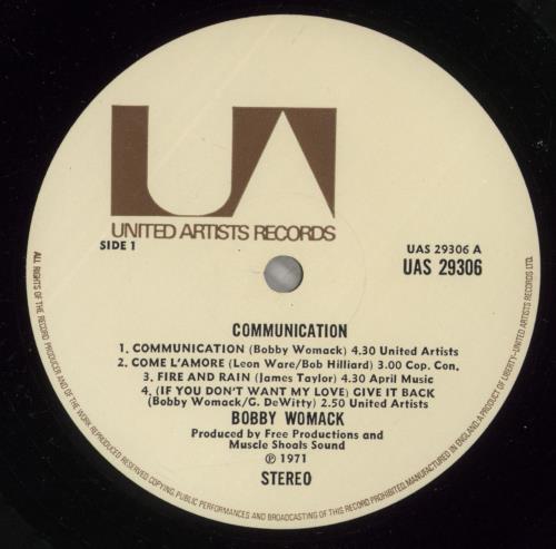 Bobby Womack Communication vinyl LP album (LP record) UK YBBLPCO374719