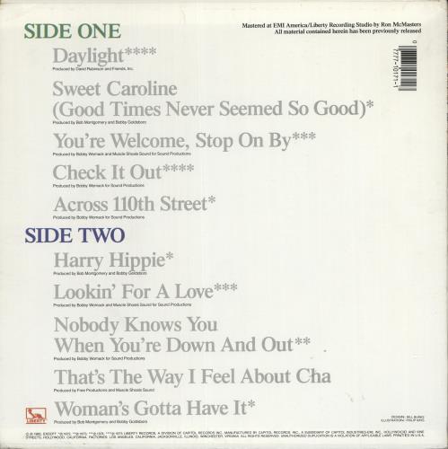 Bobby Womack Greatest Hits vinyl LP album (LP record) US YBBLPGR723696