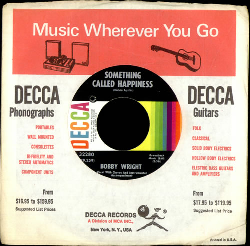 Bobby Wright Something Called Happiness 7" vinyl single (7 inch record / 45) US 3BW07SO511452