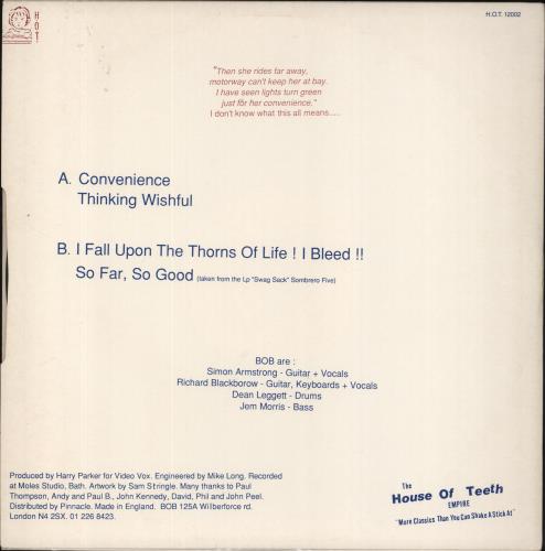 Bob Convenience 12" vinyl single (12 inch record / Maxi-single) UK H9912CO645085