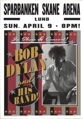 Bob Dylan Sparbanken Spane Arena 2017 Lithograph - Pink, Black & Silver poster UK DYLPOSP722912