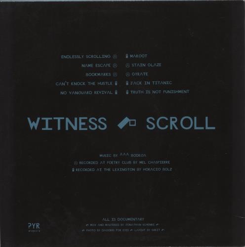 Bodega Witness Scroll - Clear Vinyl vinyl LP album (LP record) US QZFLPWI878109
