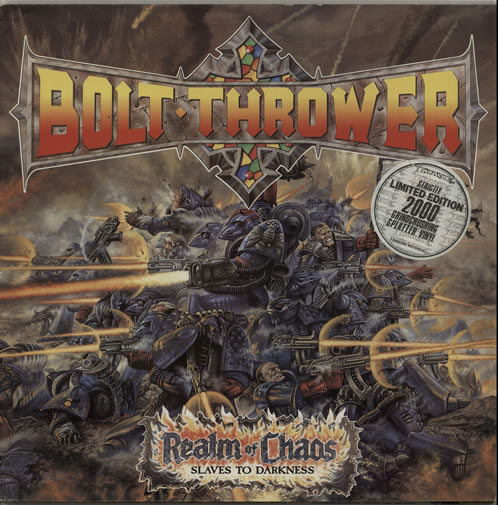 Bolt Thrower Realm Of Chaos � Slaves To Darkness - Splatter Vinyl + Booklet vinyl LP album (LP record) UK E0MLPRE635698