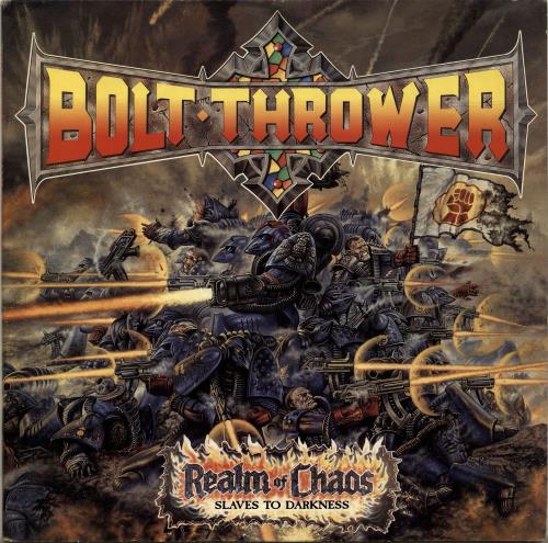 Bolt Thrower Realm Of Chaos � Slaves To Darkness - VG vinyl LP album (LP record) UK E0MLPRE699033