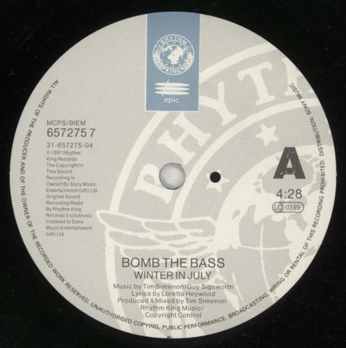 Bomb The Bass Winter In July 7" vinyl single (7 inch record / 45) UK BTB07WI162833